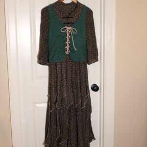 High neck dress with corset vest size M